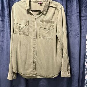 Olive Green Button-Up Shirt